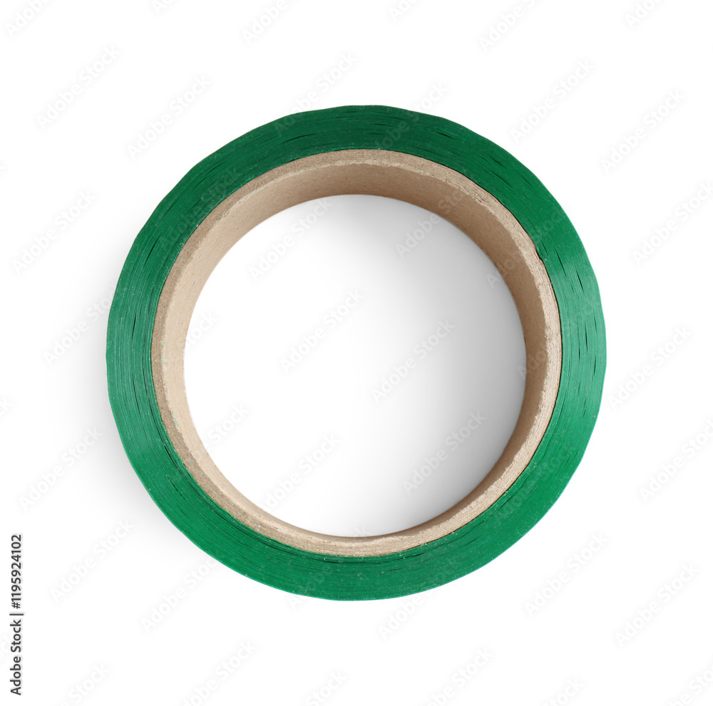 Roll of green adhesive tape isolated on white Roll of green adhesive tape isolated on white