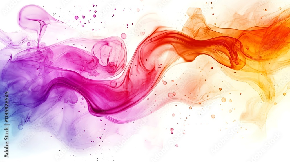 Abstract background colored stains and waves liquid glossy paint