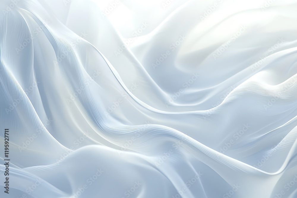 Obraz premium Abstract background made white 3D waves Light 3D render with copy-space