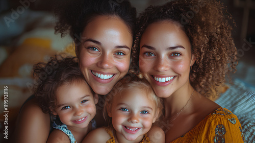 Family of a lesbian couple with their children