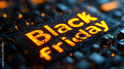 Black friday text illustration 3D on gray background