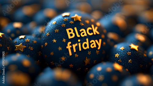 Black friday text illustration 3D on gray background