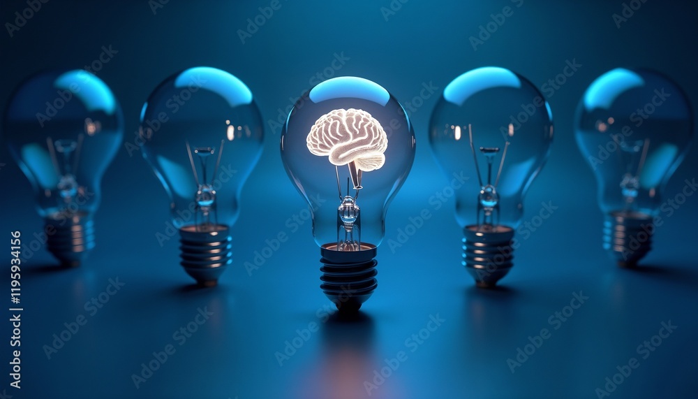 A symbolic representation of great ideas and creativity, featuring a glowing brain inside a lightbulb placed against a dark background.
A symbolic representation of great ideas and creativity, featuring a glowing brain inside a lightbulb placed against a dark background.