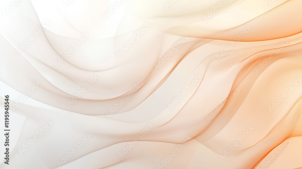 Obraz premium Abstract flowing fabric texture in orange and white.