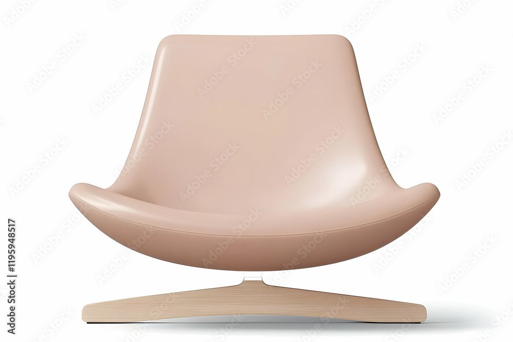 Modern pink lounge chair on wooden base, isolated on white background, for interior design catalogs Modern pink lounge chair on wooden base, isolated on white background, for interior design catalogs