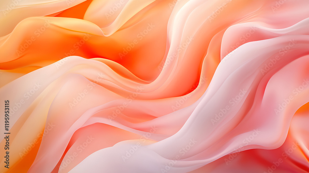 Obraz premium Abstract orange and pink fabric waves.