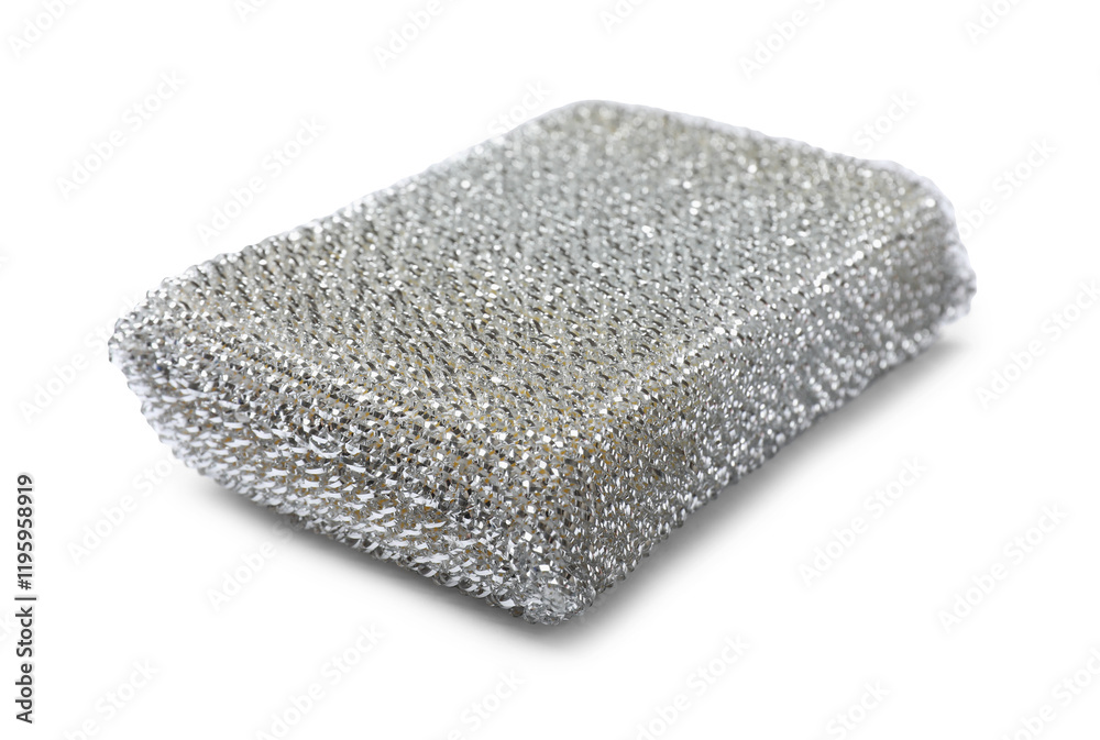 One lurex sponge isolated on white. Cleaning tool One lurex sponge isolated on white. Cleaning tool