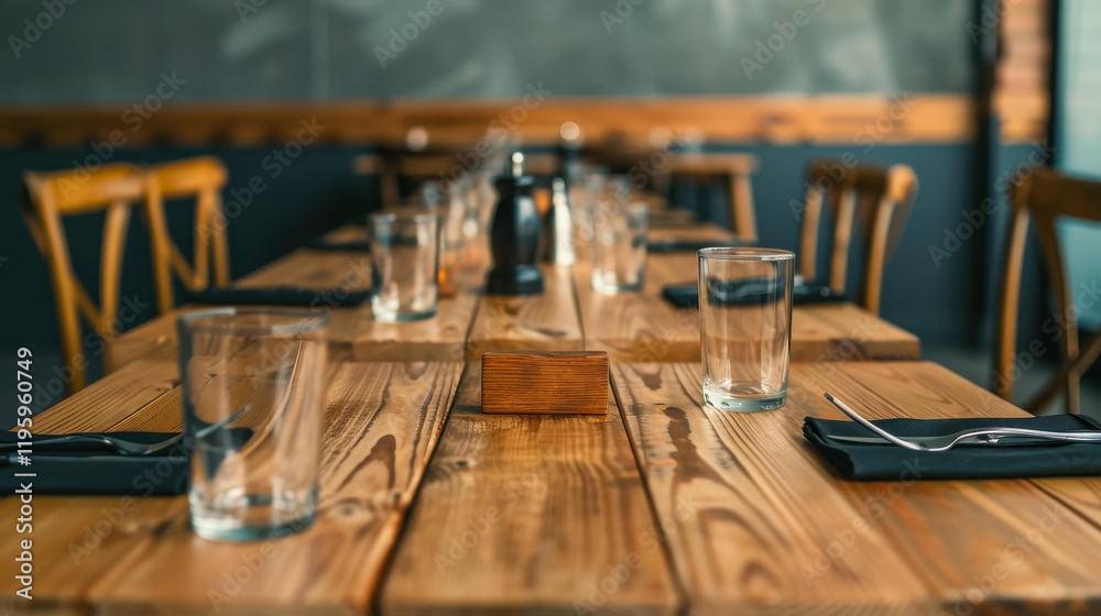 A cozy restaurant table set up with a reserved sign, creating an exclusive atmosphere for special guests. A cozy restaurant table set up with a reserved sign, creating an exclusive atmosphere for special guests.
