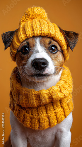 Dog dressed for the fall/winter season