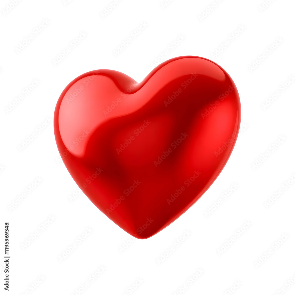 Vibrant 3D Red Heart Render – Smooth, Glossy Finish with Transparent Background Vibrant 3D Red Heart Render – Smooth, Glossy Finish with Transparent Background