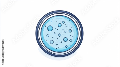 Petri Dish Drop Science Element Line Icon Stylish Image