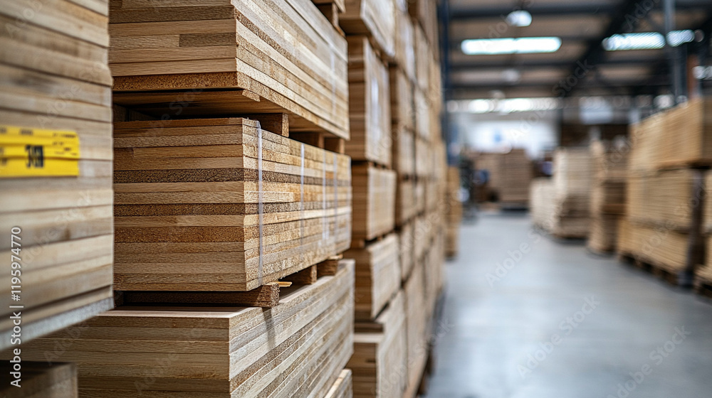 A close-up of a stack of wooden boards at a warehouse with blurred background creating a sense of chaos and rawness, offering a space for captions or messages on the side
A close-up of a stack of wooden boards at a warehouse with blurred background creating a sense of chaos and rawness, offering a space for captions or messages on the side
