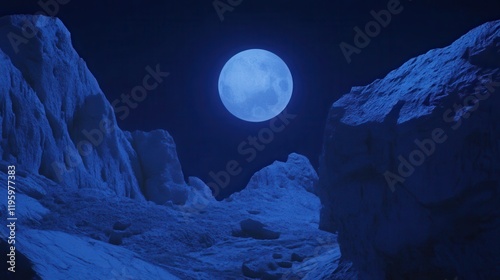 Moonlit Mountainscape A Cold Nightscape Scene