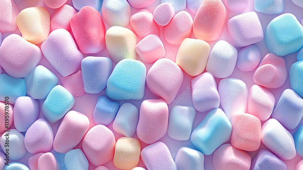 A vibrant and playful seamless background of soft pastel-colored marshmallows creating a whimsical, chaotic atmosphere that fills the entire screen with sweetness and fun
A vibrant and playful seamless background of soft pastel-colored marshmallows creating a whimsical, chaotic atmosphere that fills the entire screen with sweetness and fun