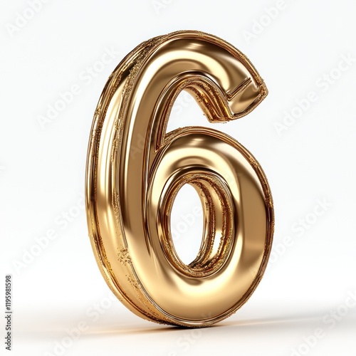 Golden Number Six Balloon: A Shiny Celebration
