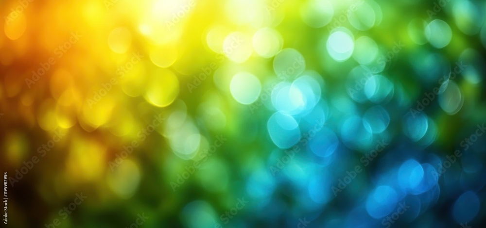 Vibrant Bokeh: A Symphony of Yellow, Green, and Blue Vibrant Bokeh: A Symphony of Yellow, Green, and Blue