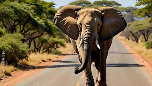 Elephants walking on the highway,Seamless,lopping,video,4k,HD,motion