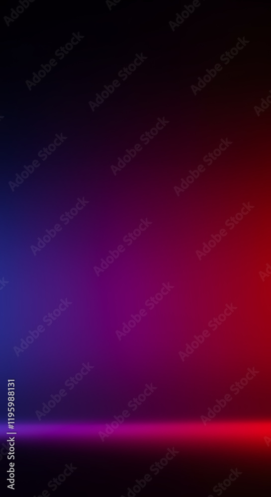 Fototapeta premium Abstract Red and Blue Gradient Background with Dark Floor
