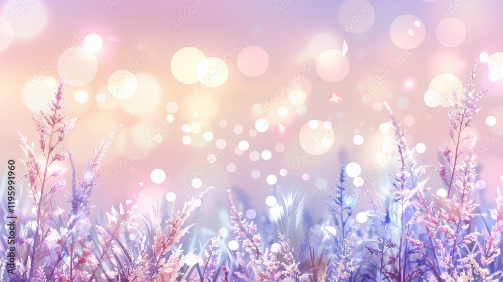 Dreamy Pastel Flowers and Bokeh Background. Dreamy Pastel Flowers and Bokeh Background.