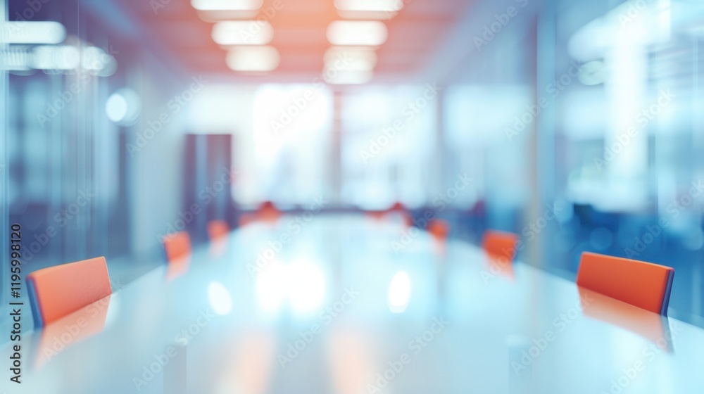 Fototapeta premium Abstract Blurred Office Conference Room Interior.