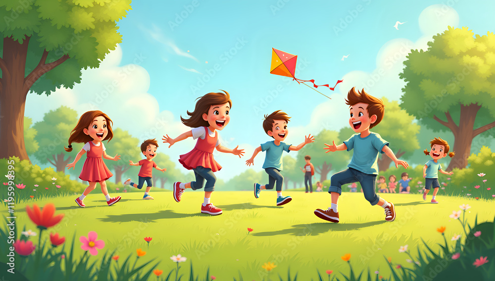 Vibrant Playground of Joyful Faces Vibrant Playground of Joyful Faces