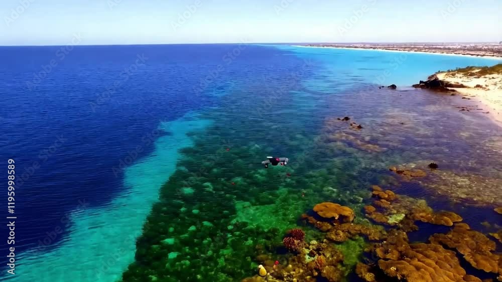 Flocks of Birds Skimming the Calm Waters in a Serene Coastal Environment During the Afternoon Flocks of Birds Skimming the Calm Waters in a Serene Coastal Environment During the Afternoon