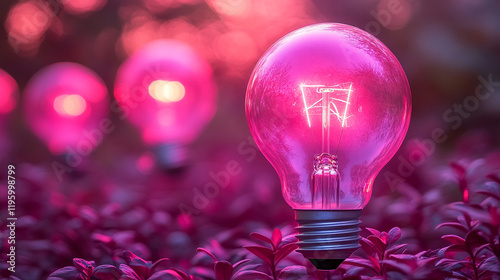 A glowing innovative light bulb symbolizing creativity and new ideas set against a blurred data-driven background in neutral tones representing the fusion of technology and inspiration

 photo