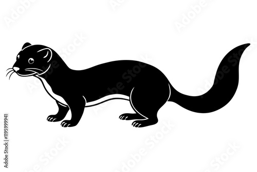 mink black silhouette white background