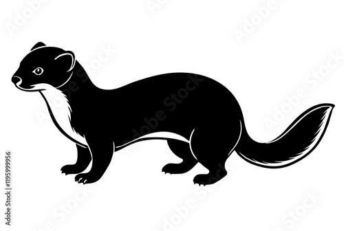 mink black silhouette white background