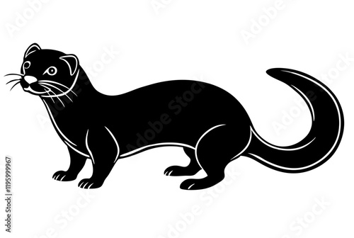 mink black silhouette white background