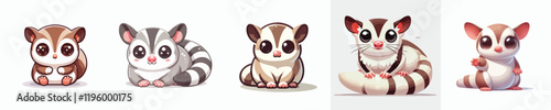 collection of cute and adorable sugar glider vectors