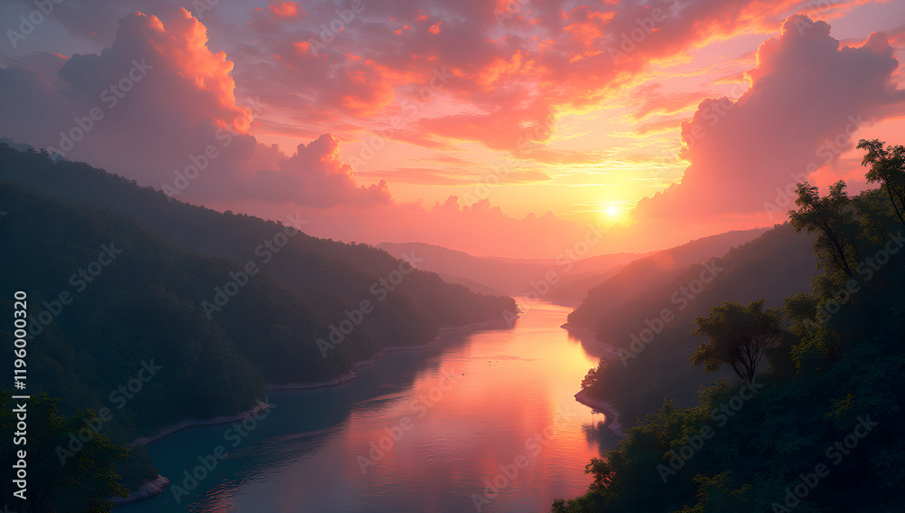 Tranquil Waters: Sunset Symphony Tranquil Waters: Sunset Symphony