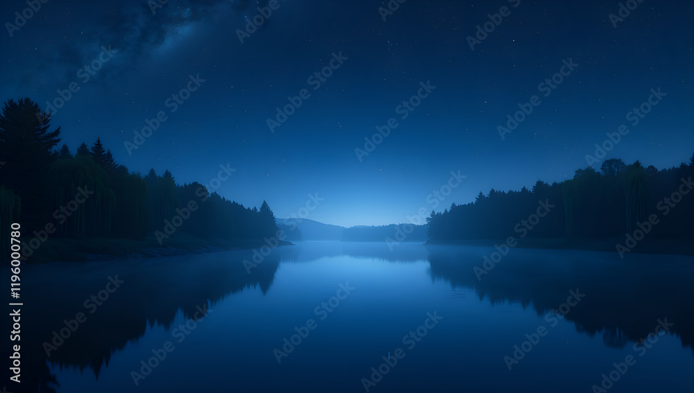 Fototapeta premium Galactic Reflections on a Calm River