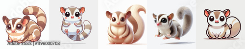 collection of cute and adorable sugar glider vectors