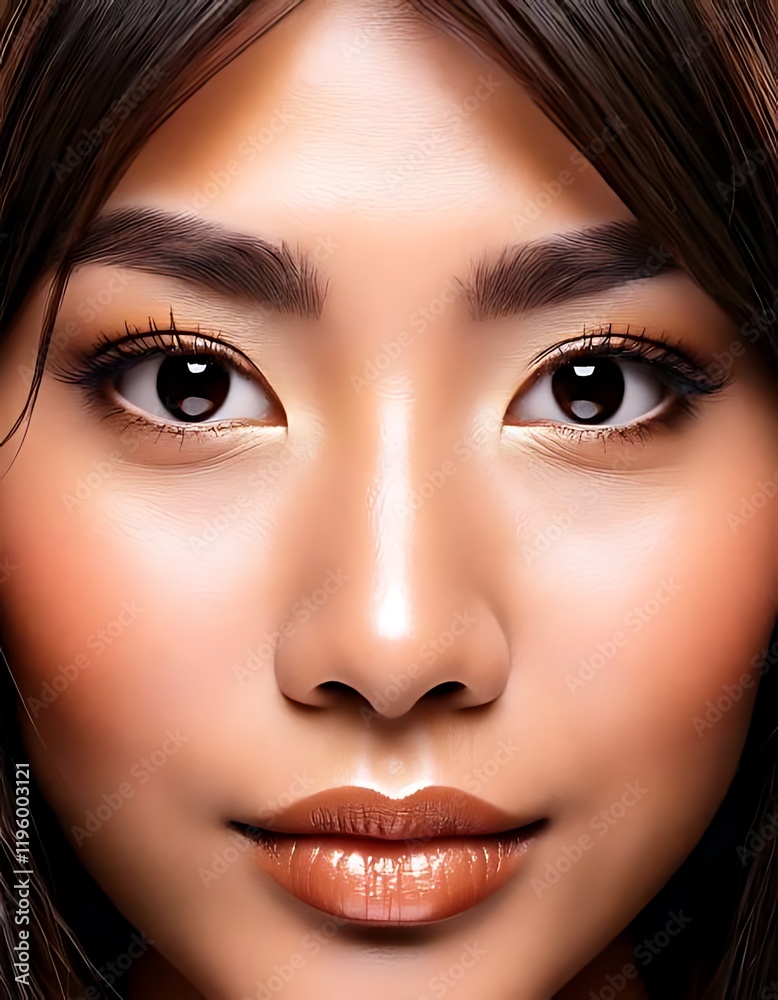 a close-up, symmetrical view of a person's eyes a close-up, symmetrical view of a person's eyes