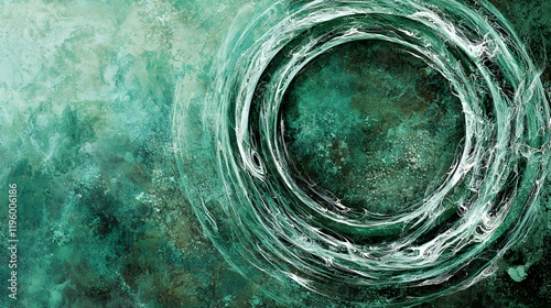 Abstract Green Vortex: An Enigmatic Whirlwind of Color and Texture photo