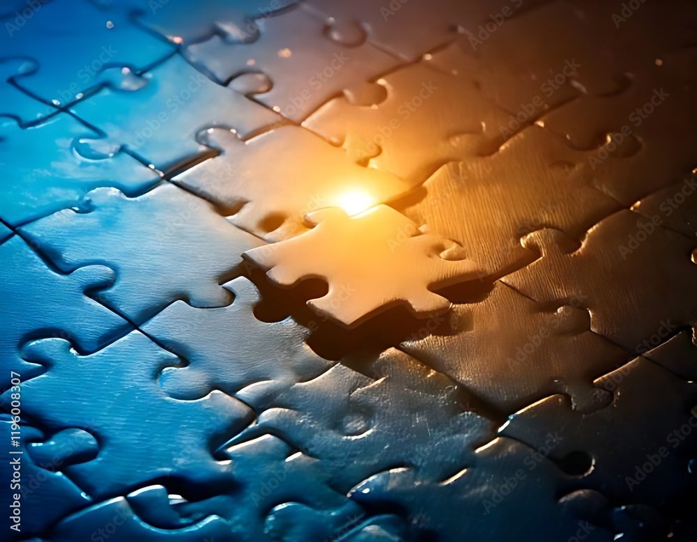 The close-up view of the jigsaw puzzle reveals intricate details and connections The close-up view of the jigsaw puzzle reveals intricate details and connections