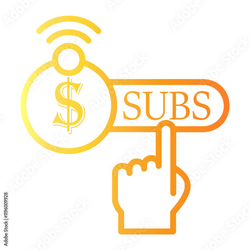 subscribe Line Gradient Icon