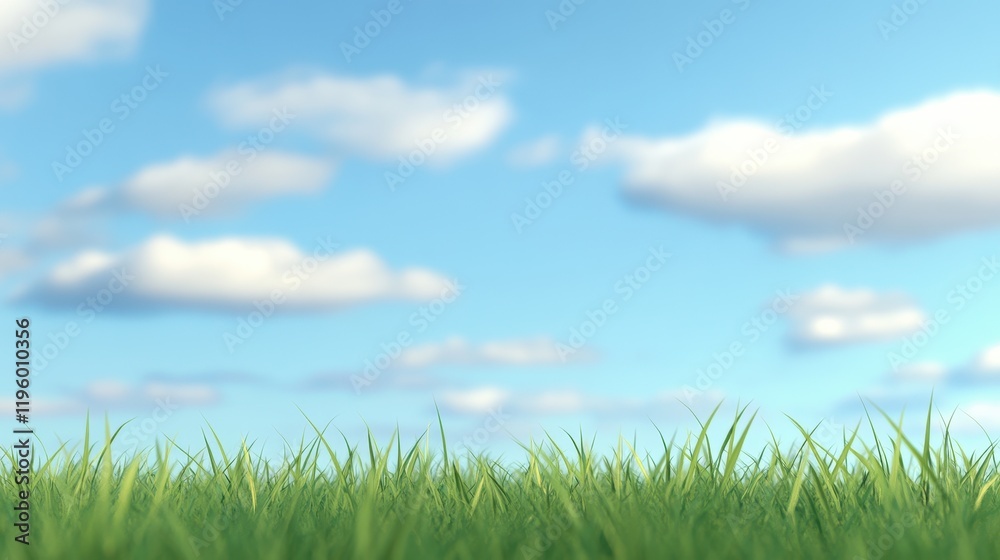 Serene Grassy Meadow Under a Summer Sky. Serene Grassy Meadow Under a Summer Sky.