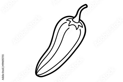 poblano chili  silhouette vector illustration