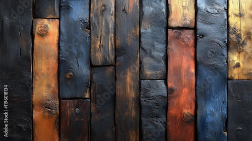 Dark Rustic Weathered Wood Planks Texture Background
