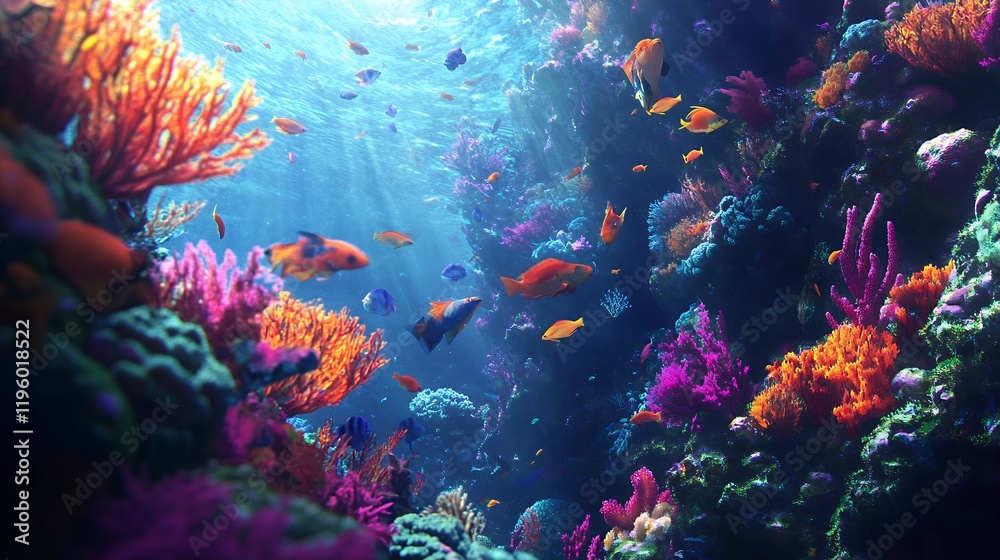 Vibrant Coral Reef Fish Underwater Scene Wallpaper Vibrant Coral Reef Fish Underwater Scene Wallpaper