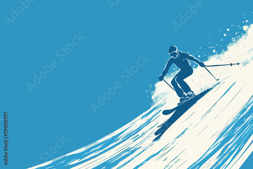 skier on the top of the mountain