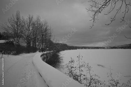 Obraz na płótnie Sherbrooke 14 Janvier 2025 - N&B w salonie