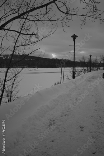 Obraz na płótnie Sherbrooke 14 Janvier 2025 - N&B w salonie