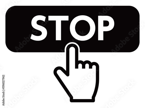 STOPボタンを押す指
