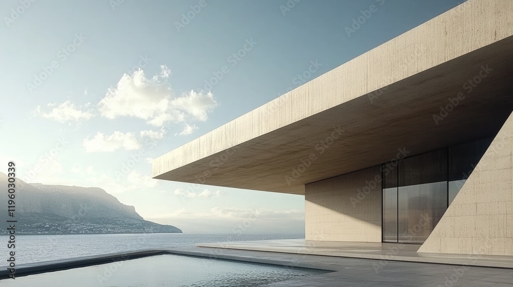 Modern villa with a rooftop terrace and oceanfront infinity pool. Modern villa with a rooftop terrace and oceanfront infinity pool.