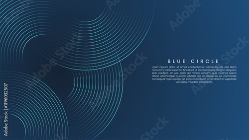 Abstract glowing dark blue geometric rounded shape technology futuristic background design