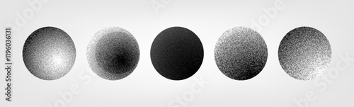 Set of grain dot spheres . Gradient 