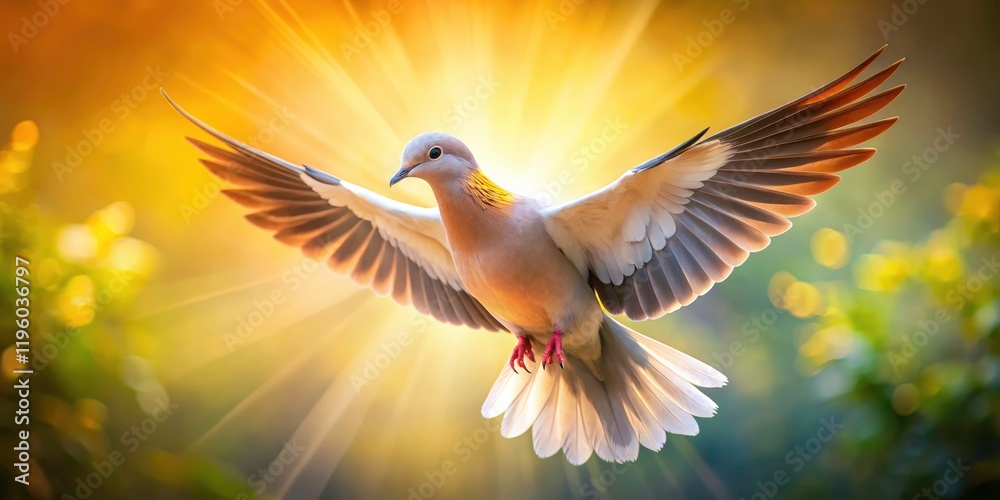 Obraz premium Biblical dove of peace: New Testament imagery, spiritual background, religious photography.